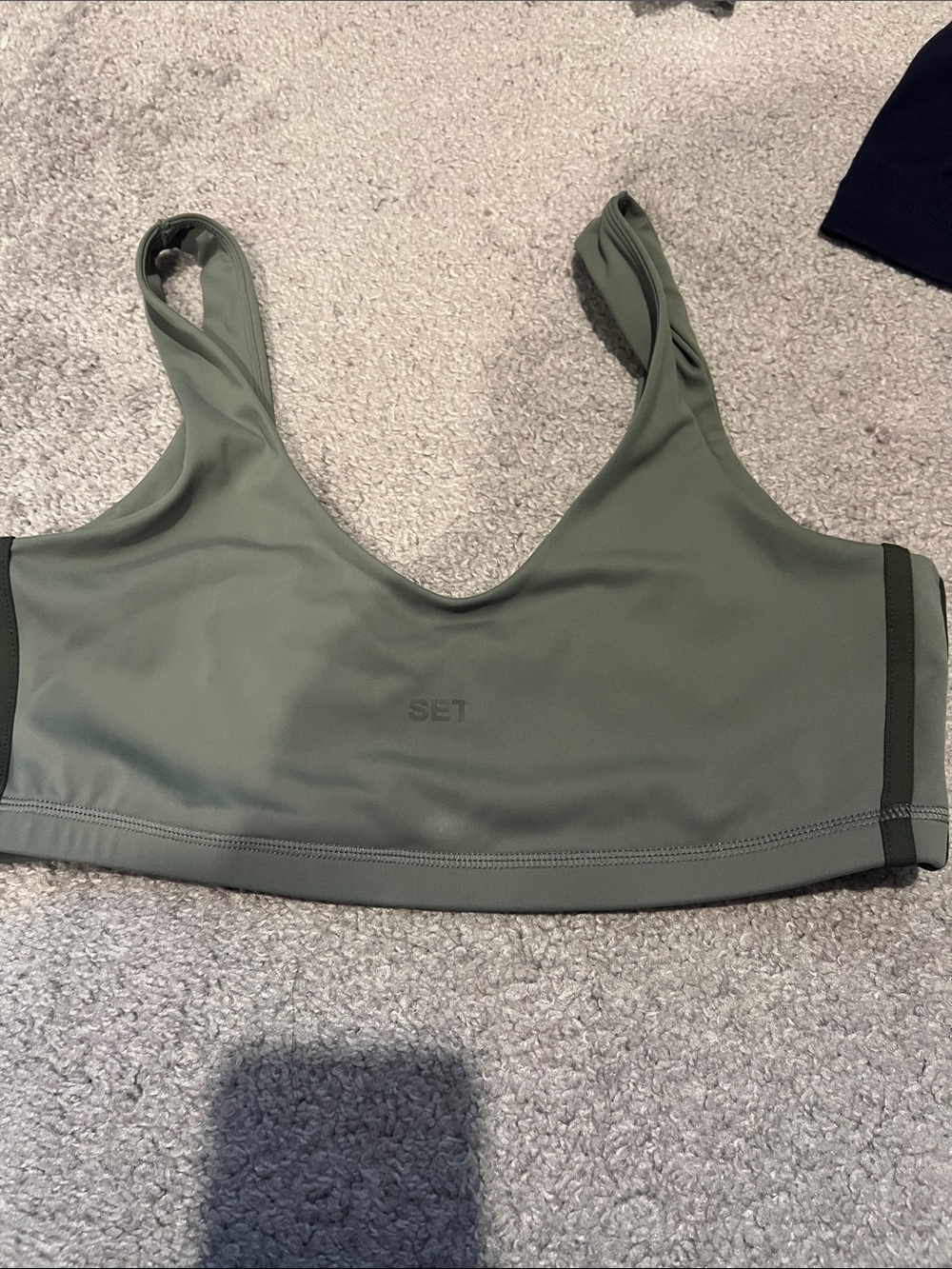 SET Active Olive Green Sports Bra Crop Top